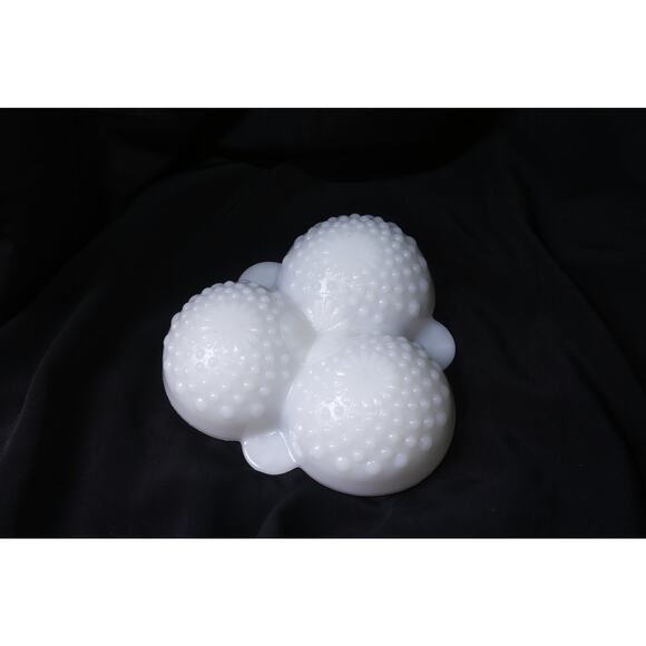 Fenton, Three Section Milk White Glass Bowl, Candy/Nut Dish - Picture 4 of 9